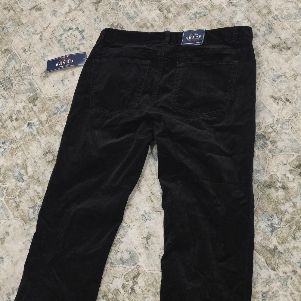 Chaps Denim Womens 8P Black Corduroy Straight Leg Petite Short Pants NWT